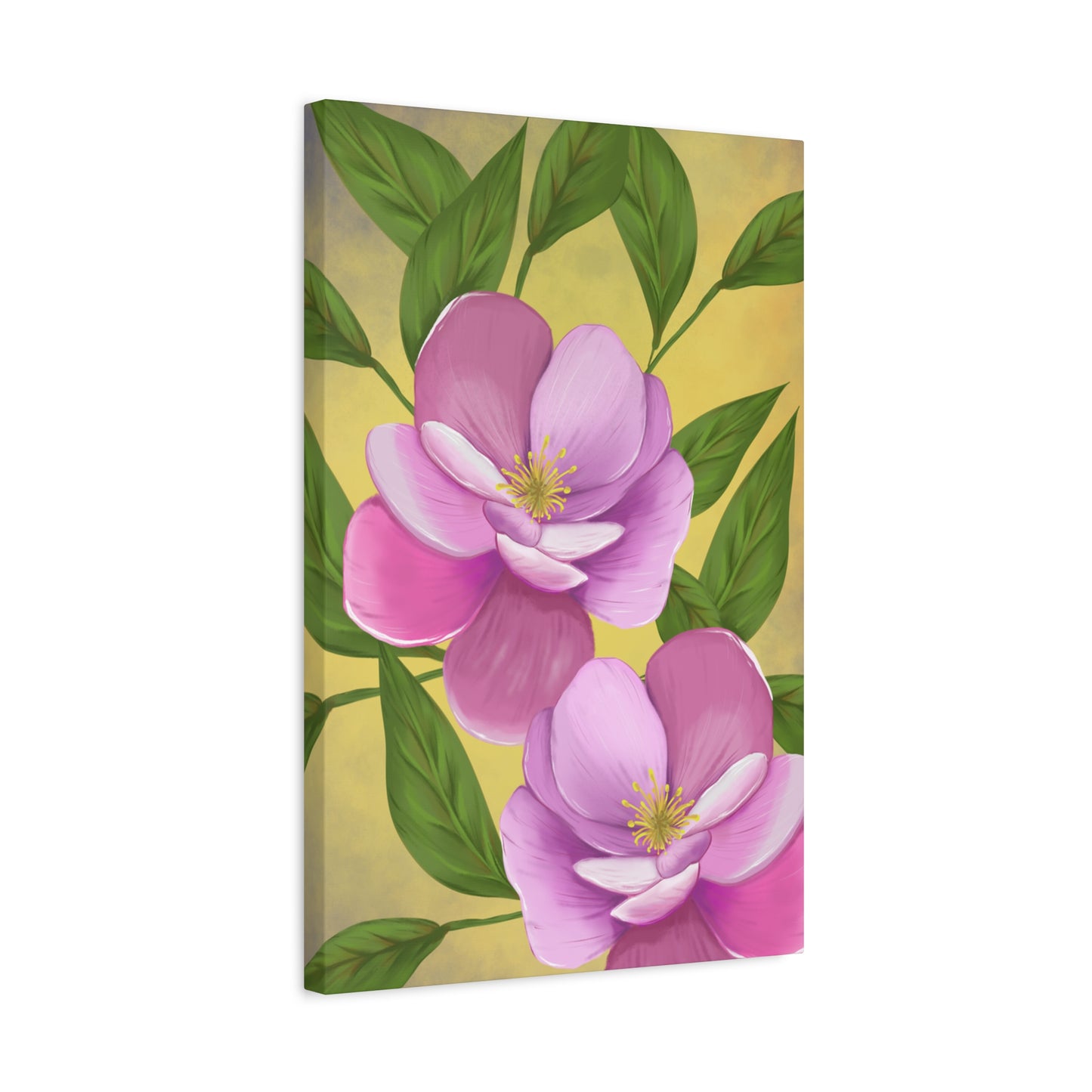 Matte Canvas, Stretched, 1.25" Tulips Pink and Purple Flowers