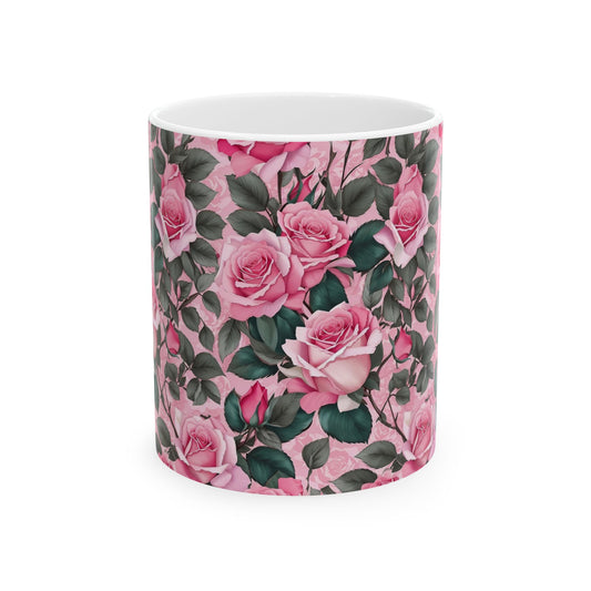 Floral Rose Ceramic Mug - Perfect Gift for Coffee Lovers, Tea, Mother's Day, Birthday, Home Decor, Kitchenware