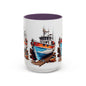Nautical Accent Coffee Mug | Perfect for Boat Lovers, Sailor Gifts, Coastal Decor, Unique Gift Idea, Custom Artwork Mug