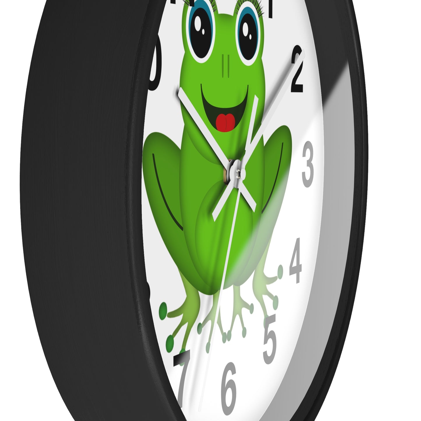 Frog Wall Clock - Whimsical Green Frog Design, Cute Home Decor, Kids Room, Animal Lover Gift, Fun Timepiece