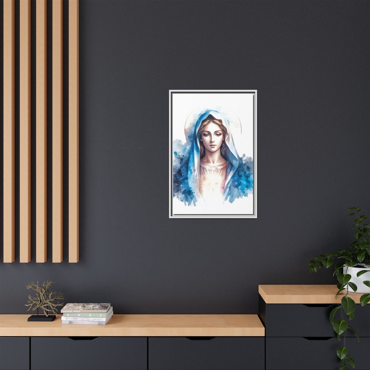 Framed Canvas Art Print, Spiritual Decor, Religious Artwork, Wall Decor, Gift for Faith, Elegant Home Decoration