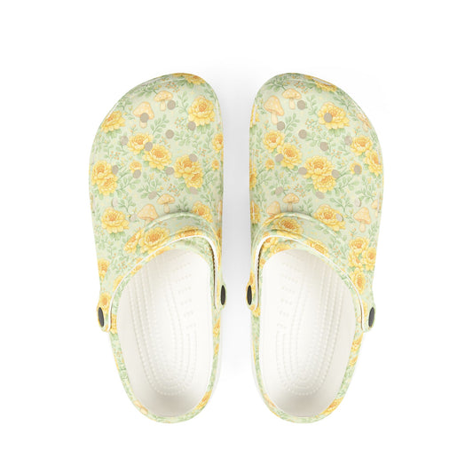 Floral Sunflower Clogs — Lightweight EVA Garden Shoes