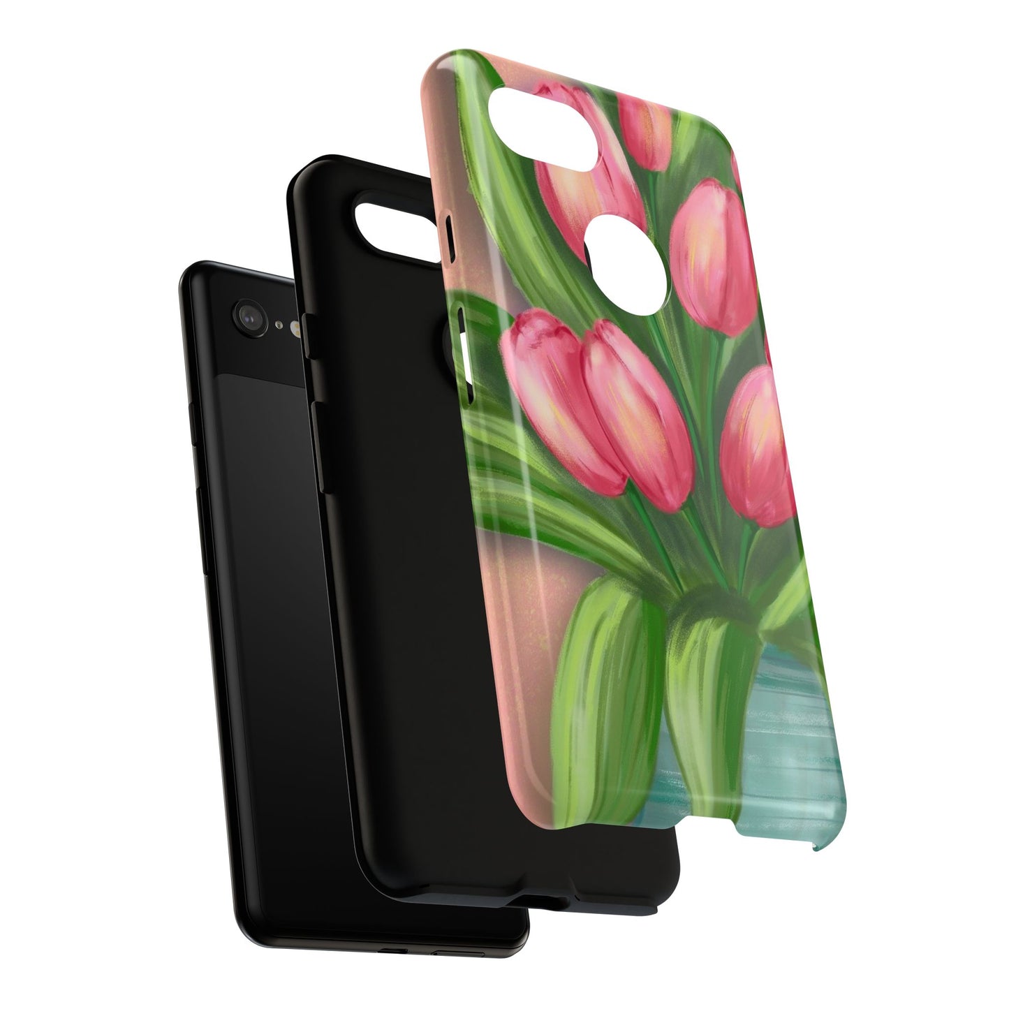 Floral Phone Case with Vibrant Tulips - Tough Cases for Garden Lovers, Spring Gifts, Nature Enthusiasts, Unique Gadget Accessories, [...]