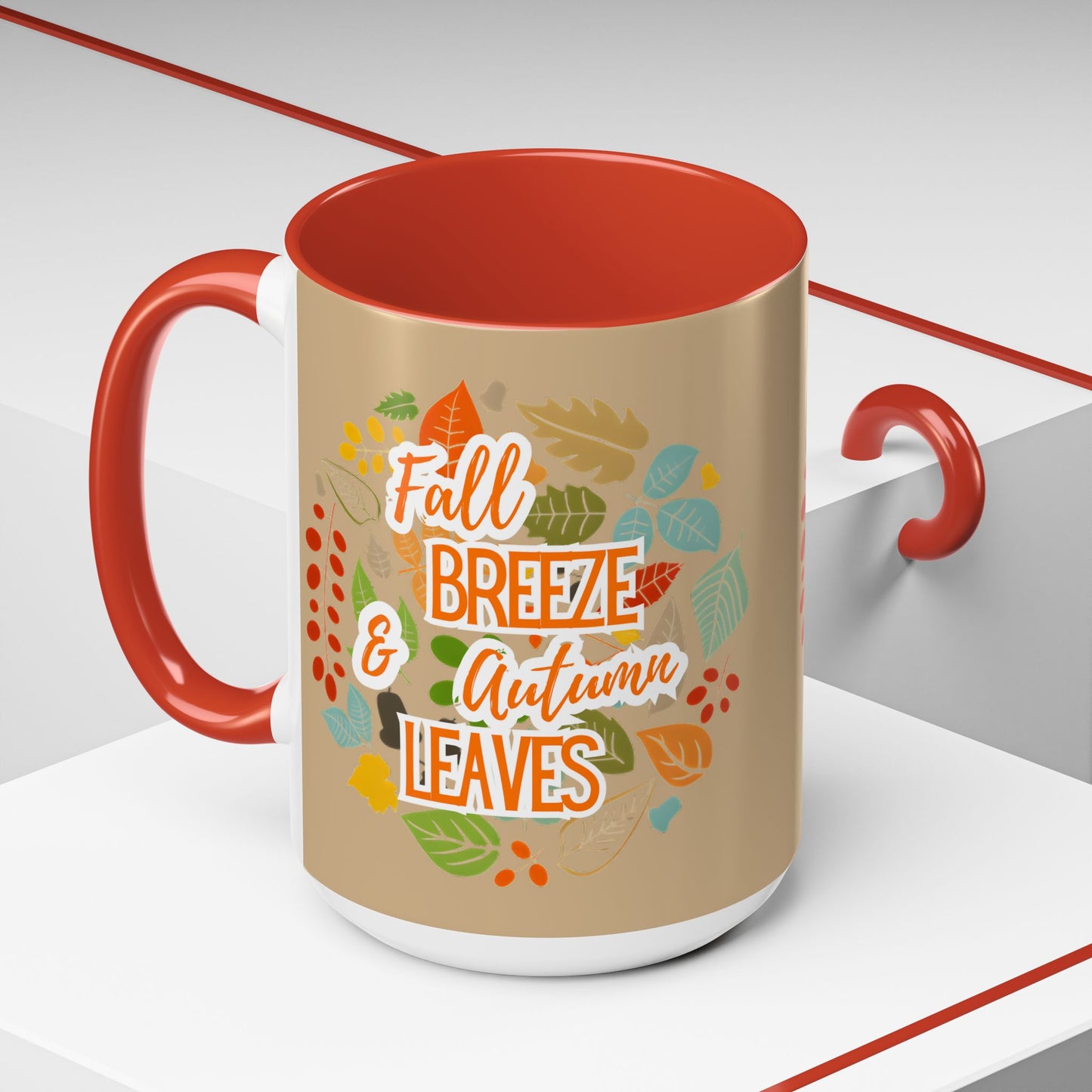 Fall Breeze & Leaves Coffee Mug, Autumn Mug, Seasonal Drinkware, Cozy Kitchen Decor, Perfect Gift for Fall Lovers