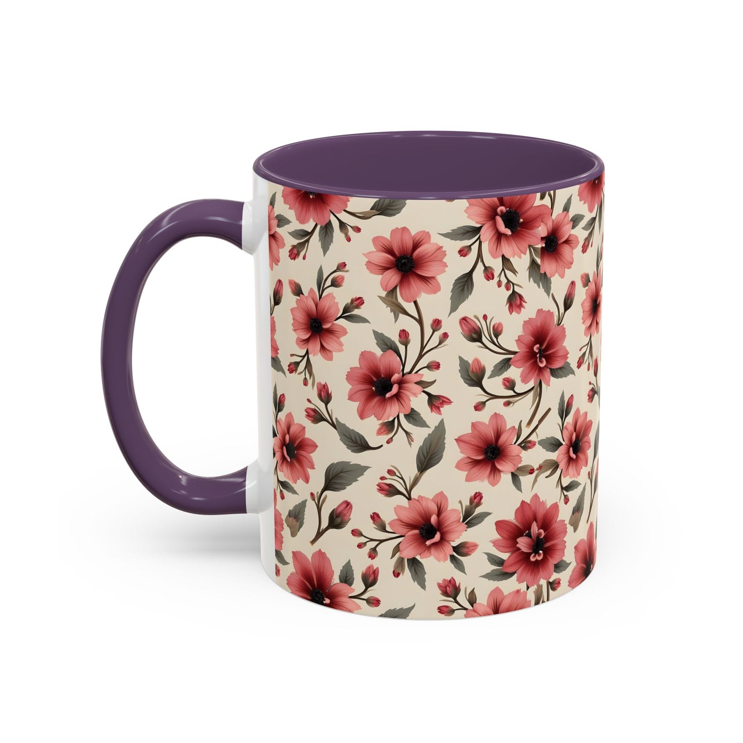Floral Accent Coffee Mug, Cute Gift for Her, Coffee Lover's Mug, Mother's Day Gift, Housewarming Tea Mug