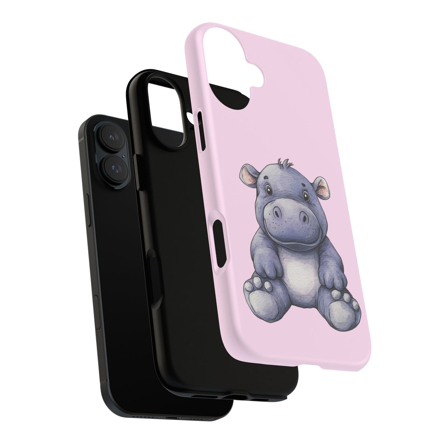 Cute Hippo Phone Case - Tough Cases, Animal Phone Cover, Kawaii Accessories, Gifts for Kids, Unique Tech Gear