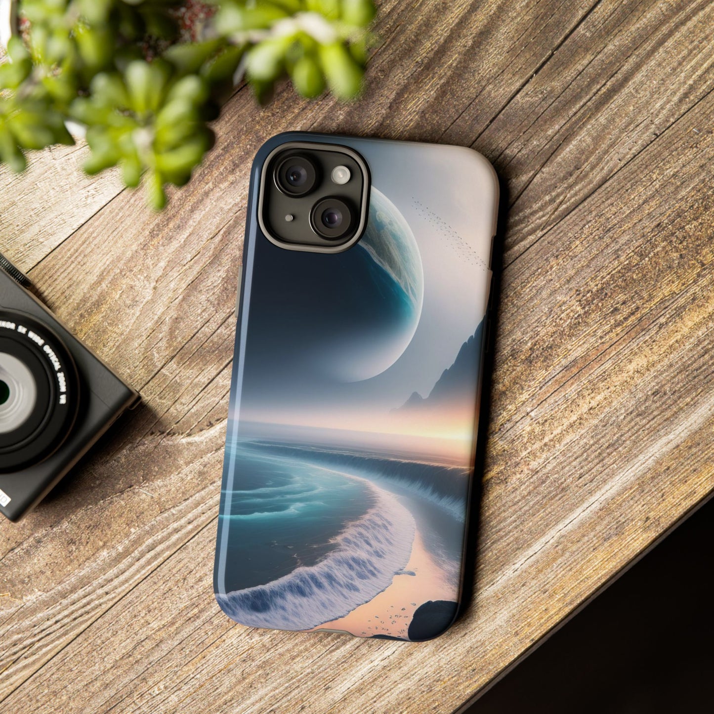 Galaxy Ocean Phone Case — Surreal Planet Beach Tough Case