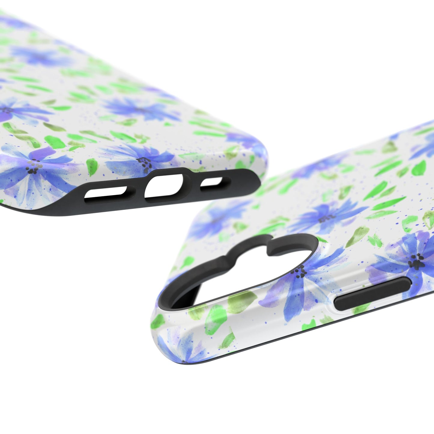 Floral Blue Watercolor Phone Case — Magnetic Impact-Resistant