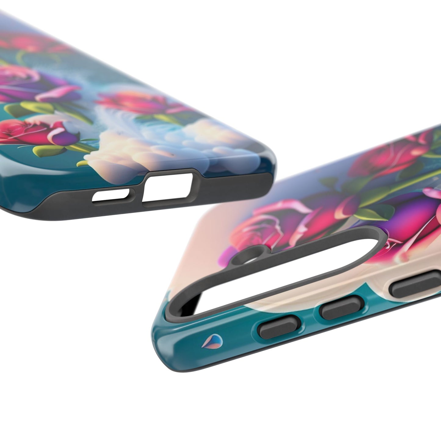Floral Dream Tough Phone Case — Rose Bouquet Clouds Design