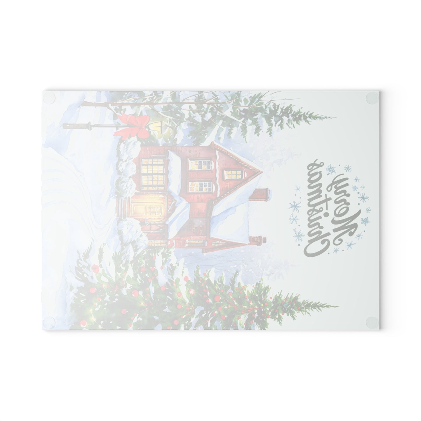 Christmas Glass Cutting Board - Festive Winter Home Design