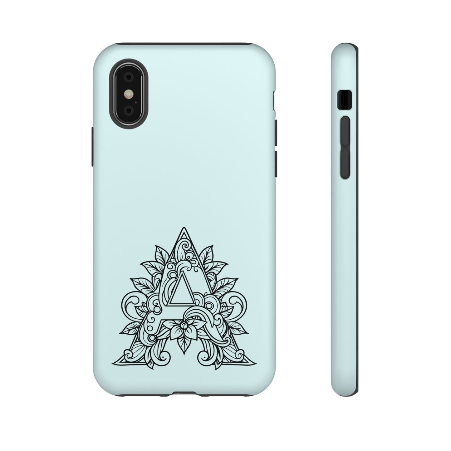Personalized Tough Phone Case, Floral Monogram Cell Phone Cover, Custom Protective Case, Unique Gift, Birthday, Graduation