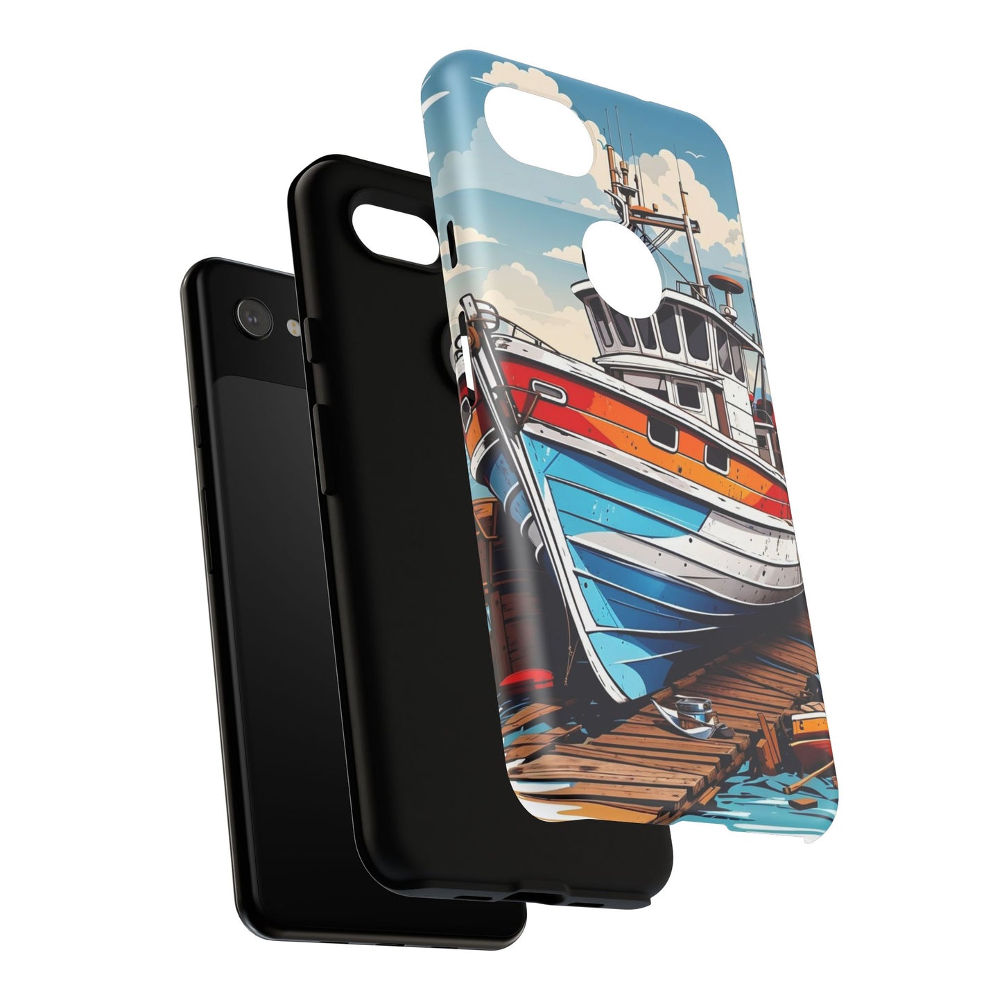 Colorful Fishing Boat Phone Case | Nautical Gift, Marine Design, Coastal Aesthetic, Summer Vibes, Sea Lover's Accessory