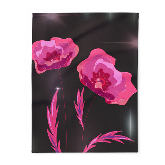 Vibrant Floral Arctic Fleece Blanket - Cozy Gift, Home Decor, Valentine's Day, Beach Blanket, Throw