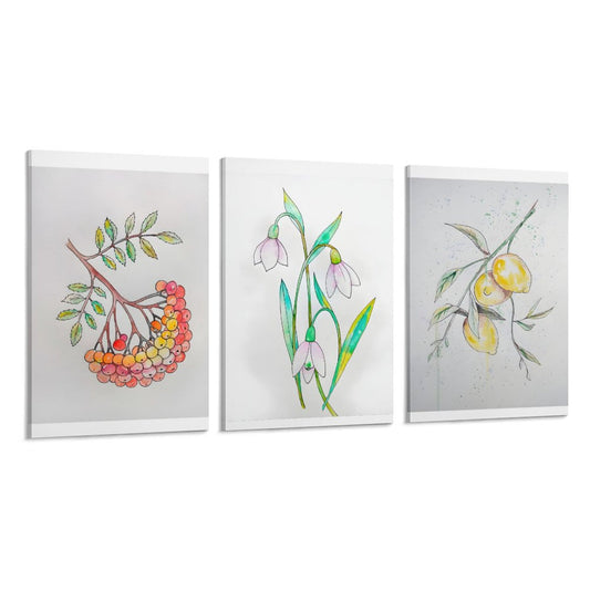 Vertical Framed Wall - Fruit and Flowers
