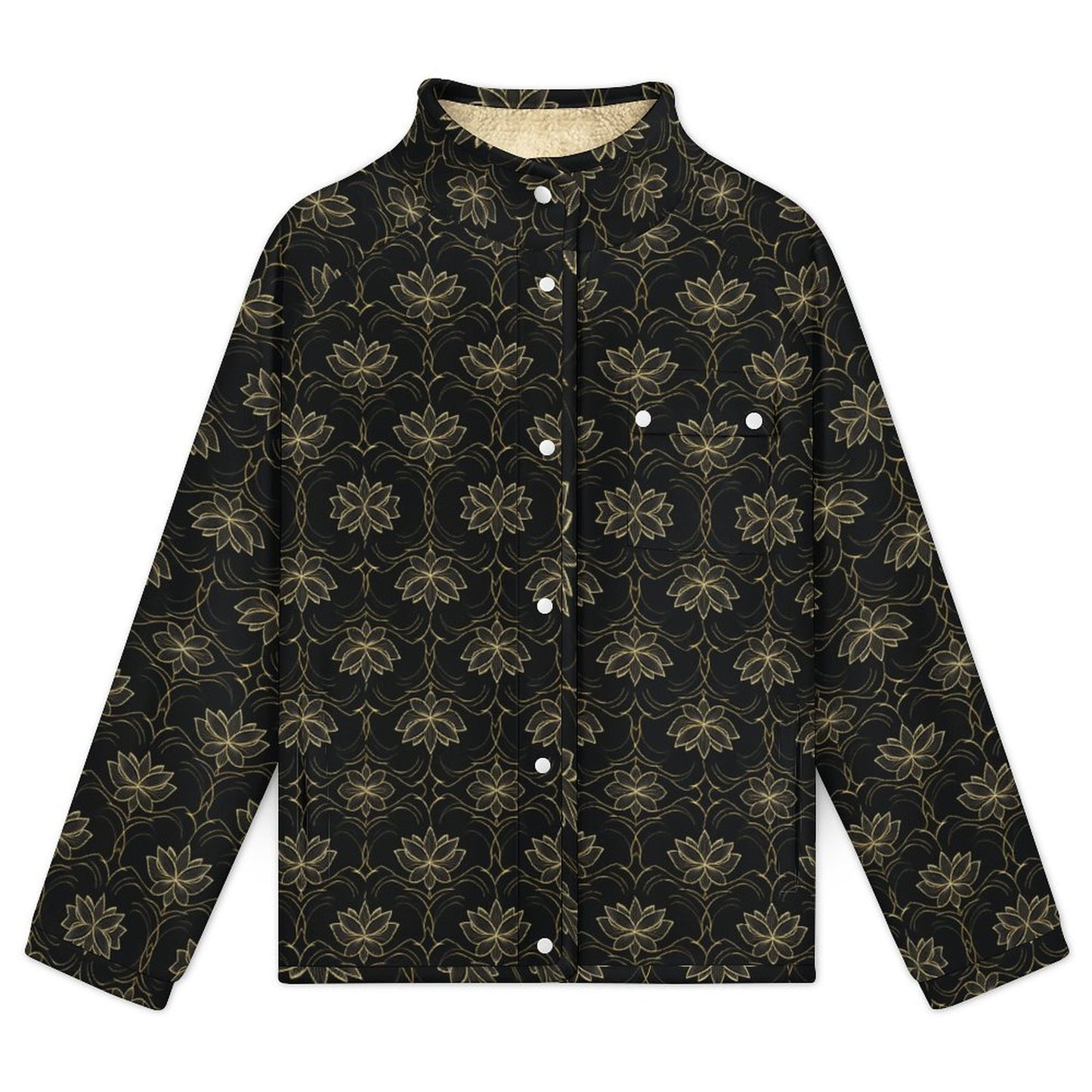 Stand-up Collar Fleece Casual Jacket