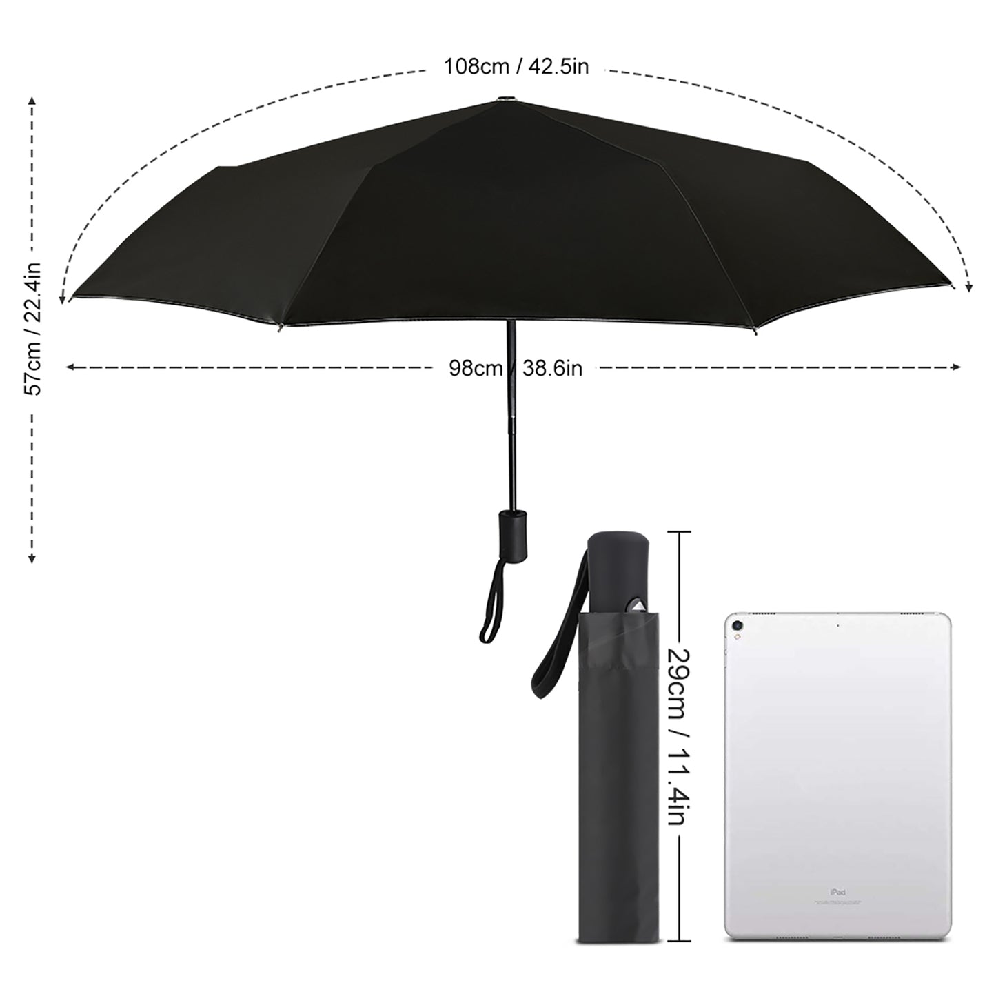 Automatic Umbrella with Hearts Print Inside Pattern ZYS06-8K