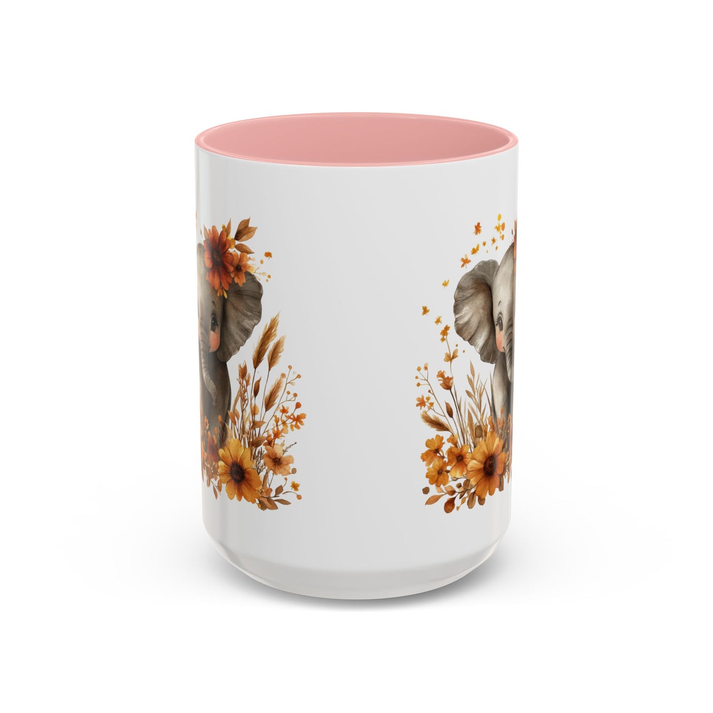 Adorable Elephant Floral Coffee Mug, Cute Animal Mug, Coffee Lover Gift, Kids Mug, Baby Shower Decor