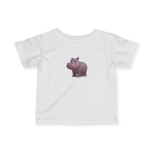 Cute Hippo Infant T-Shirt, Baby Birthday Gift, Toddler Apparel, Animal Lover Tee, Kids Casual Wear