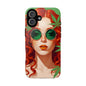 Vibrant Phone Case with Retro Greenery Design, Trendy Case for Casual Look, Gift for Her, Summer Vibes, Unique Phone Accessory