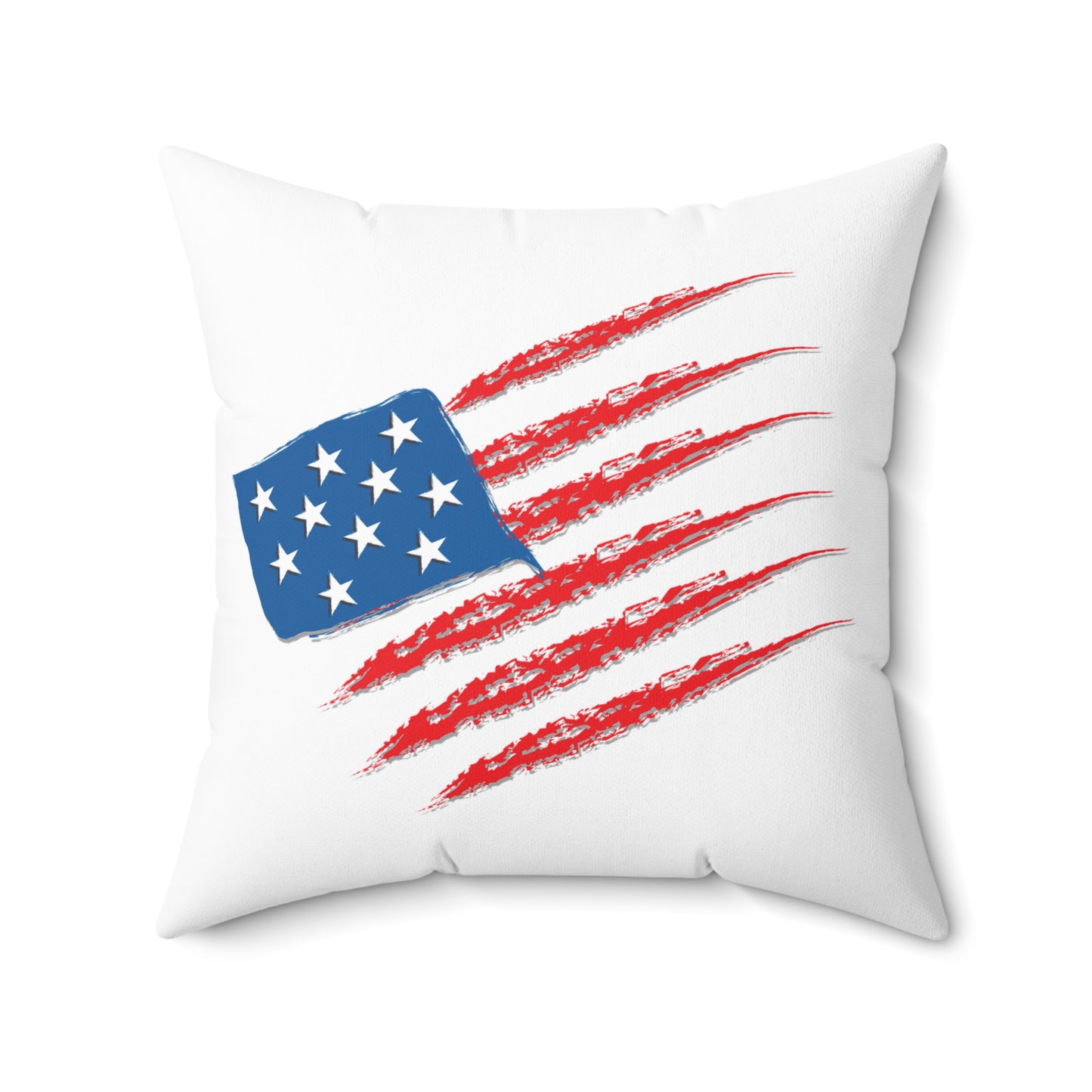Patriotic Square Pillow, Home Decor, Americana Accent Cushion, Independence Day Gift, Red White Blue Throw Pillow