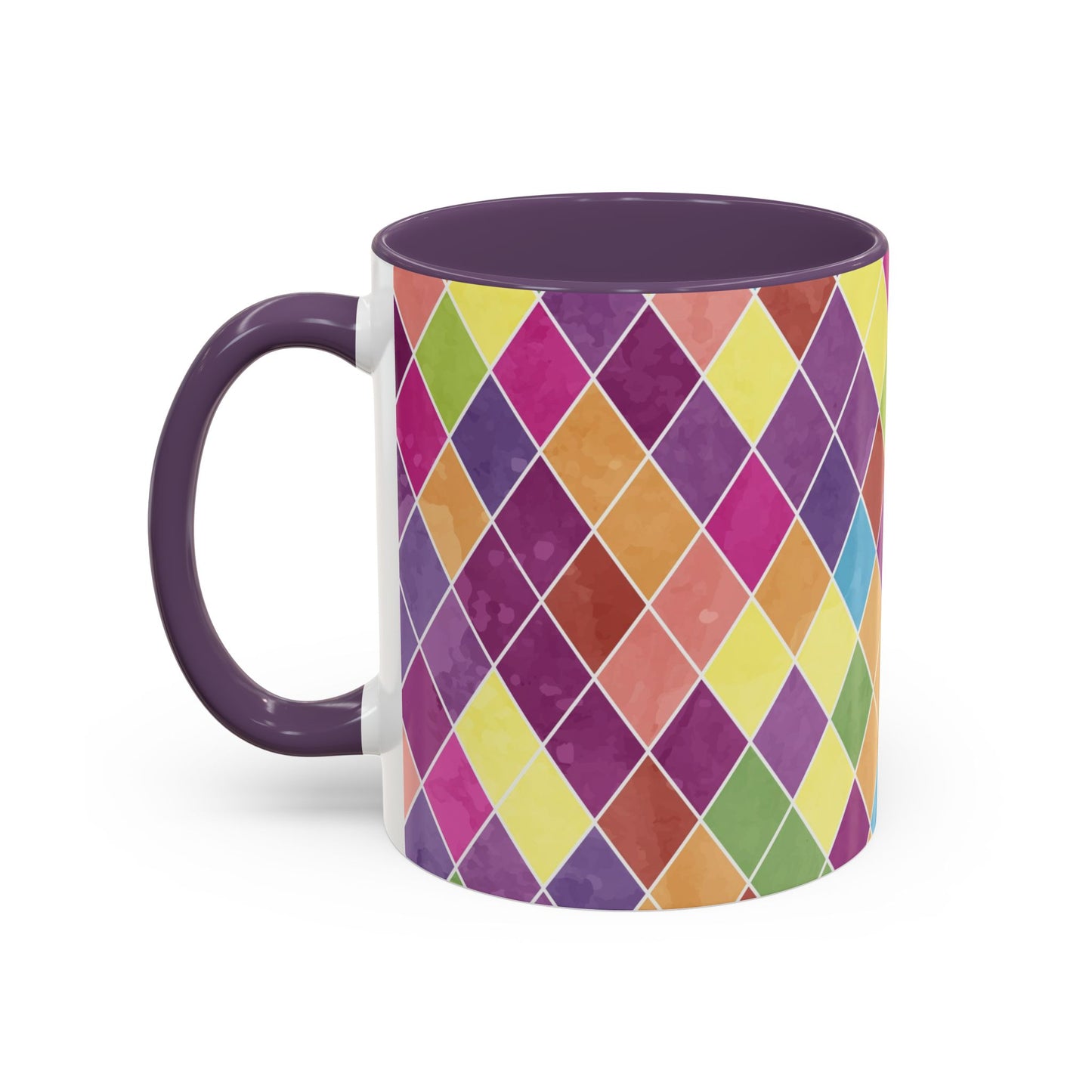 Colorful Diamond Pattern Coffee Mug, Coffee Lover Gift, Bright Kitchen Decor, Artistic Mug, Vibrant Drinkware