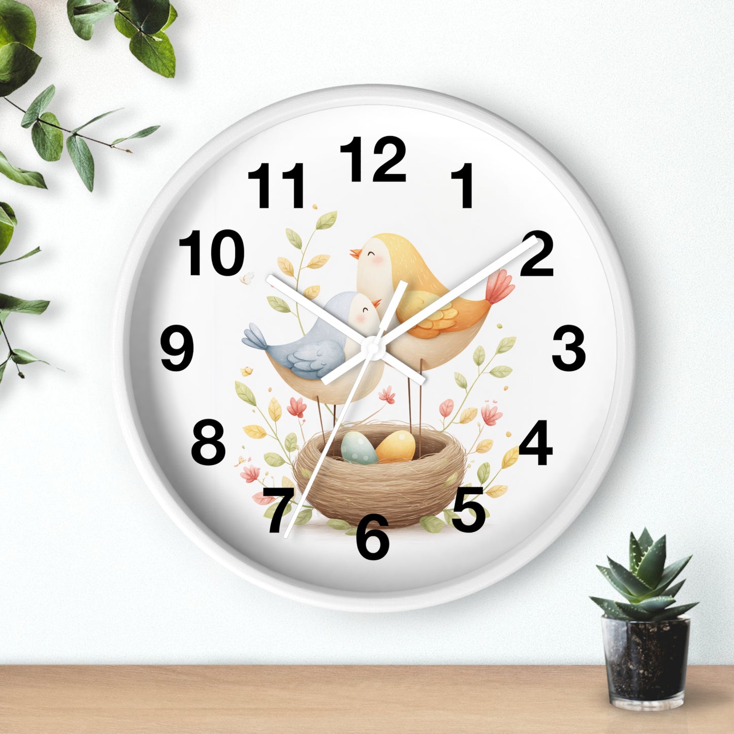 Charming Bird Nest Wall Clock | Nature-Inspired Decor, Gift for Bird Lovers, Home Decoration, Springtime Gift, Unique Wall Art