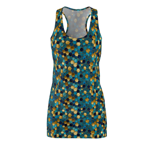 Colorful Polka Dot Women's Racerback Dress, Casual Summer Dress, Beachwear, Party Dress, Vacation Essential, Outdoor Apparel