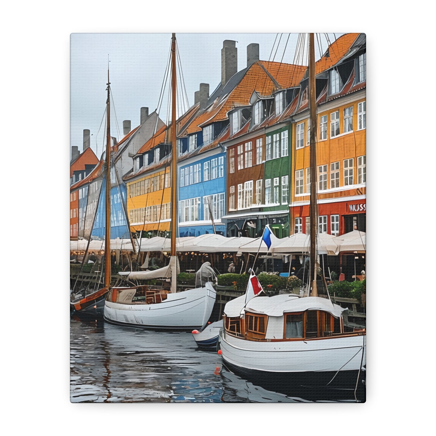 Coastal Canvas Print, Vibrant Harbor Art, Nautical Home Decor, Gift for Sailors, Maritime Wall Art