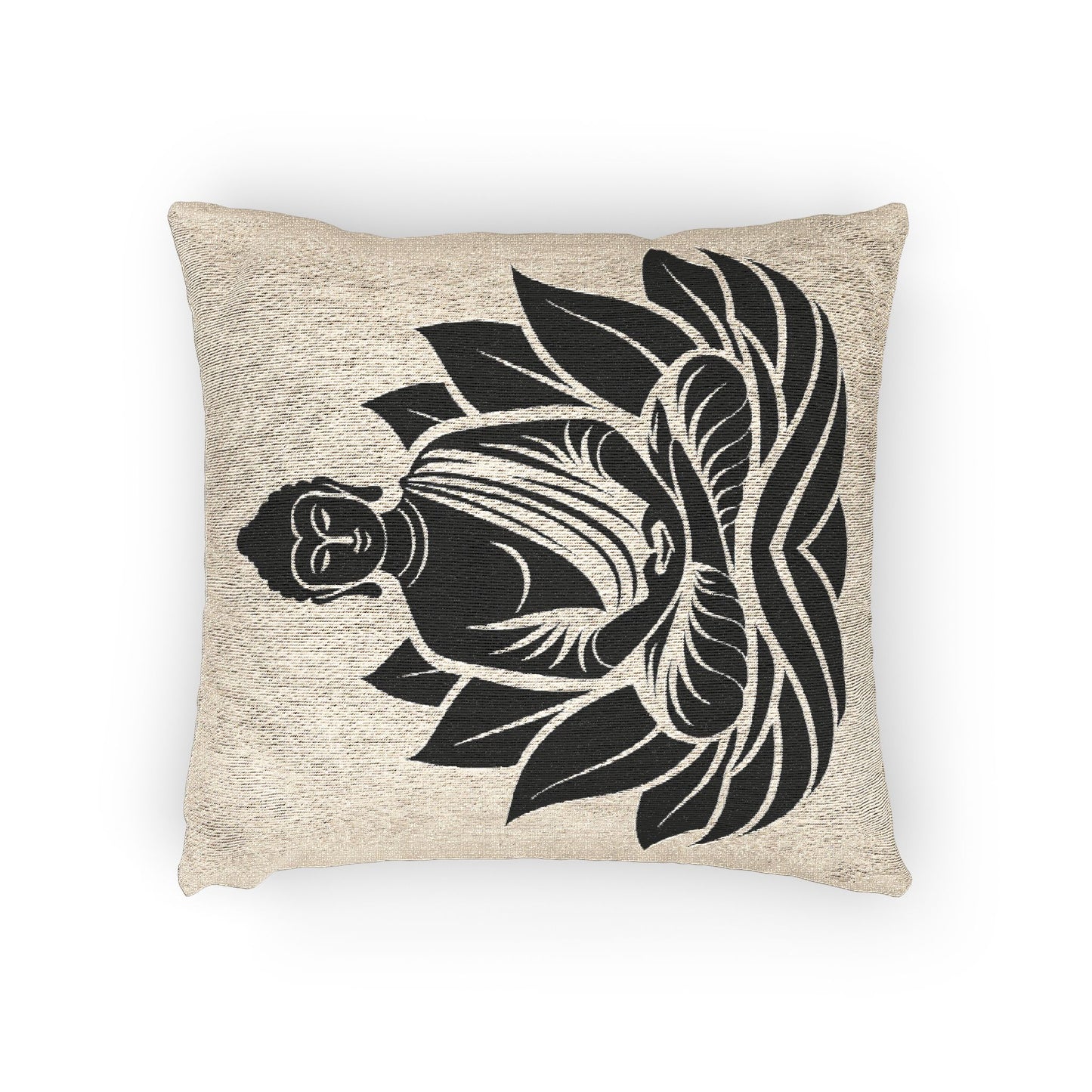 Meditation Buddha Woven Pillow | Yoga Decor, Mindfulness Gift, Boho Home Accent, Zen Room Decoration, Spiritual Homeware