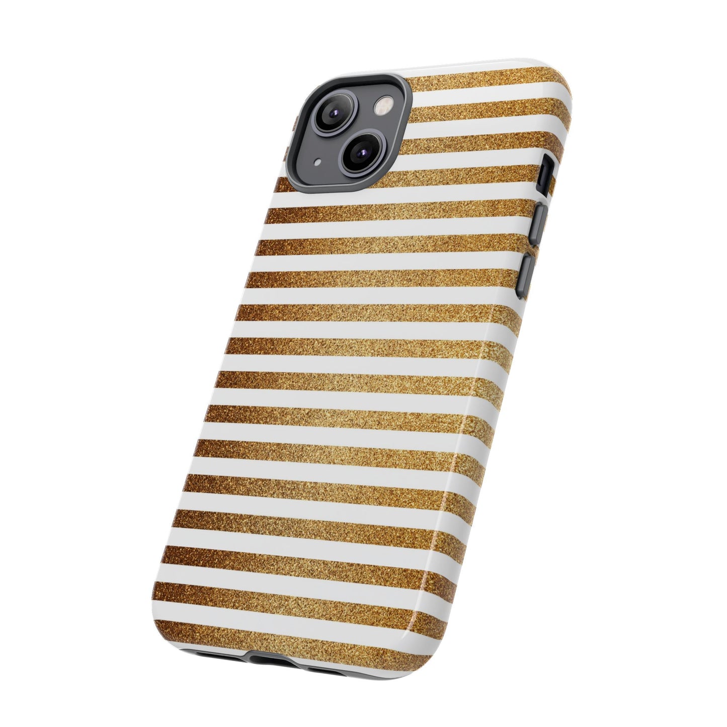 Glamorous Gold Striped Phone Case | Tough Cases, Stylish Phone Cover, Chic Accessories, Gift for Her, Fashionable Tech