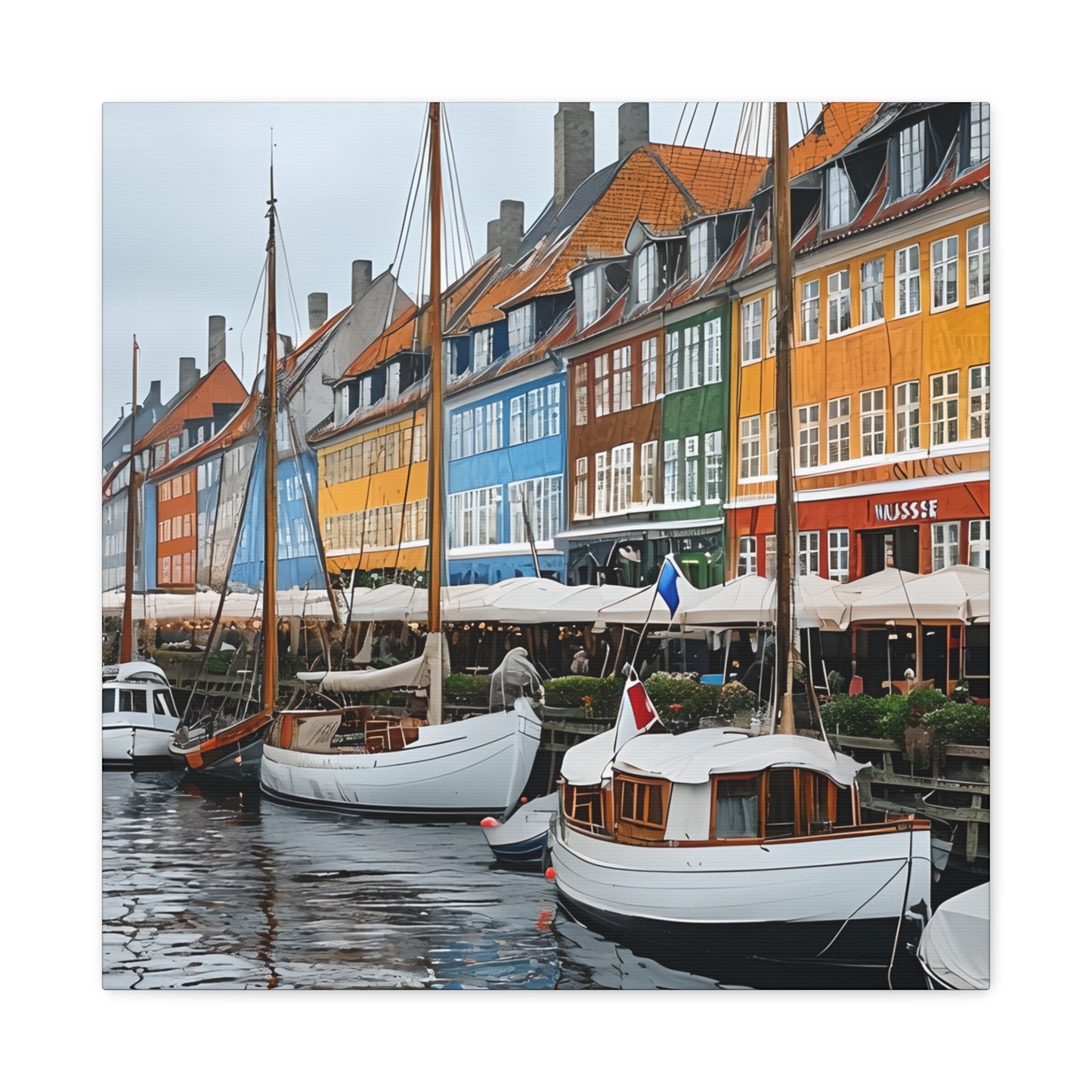 Coastal Canvas Print, Vibrant Harbor Art, Nautical Home Decor, Gift for Sailors, Maritime Wall Art