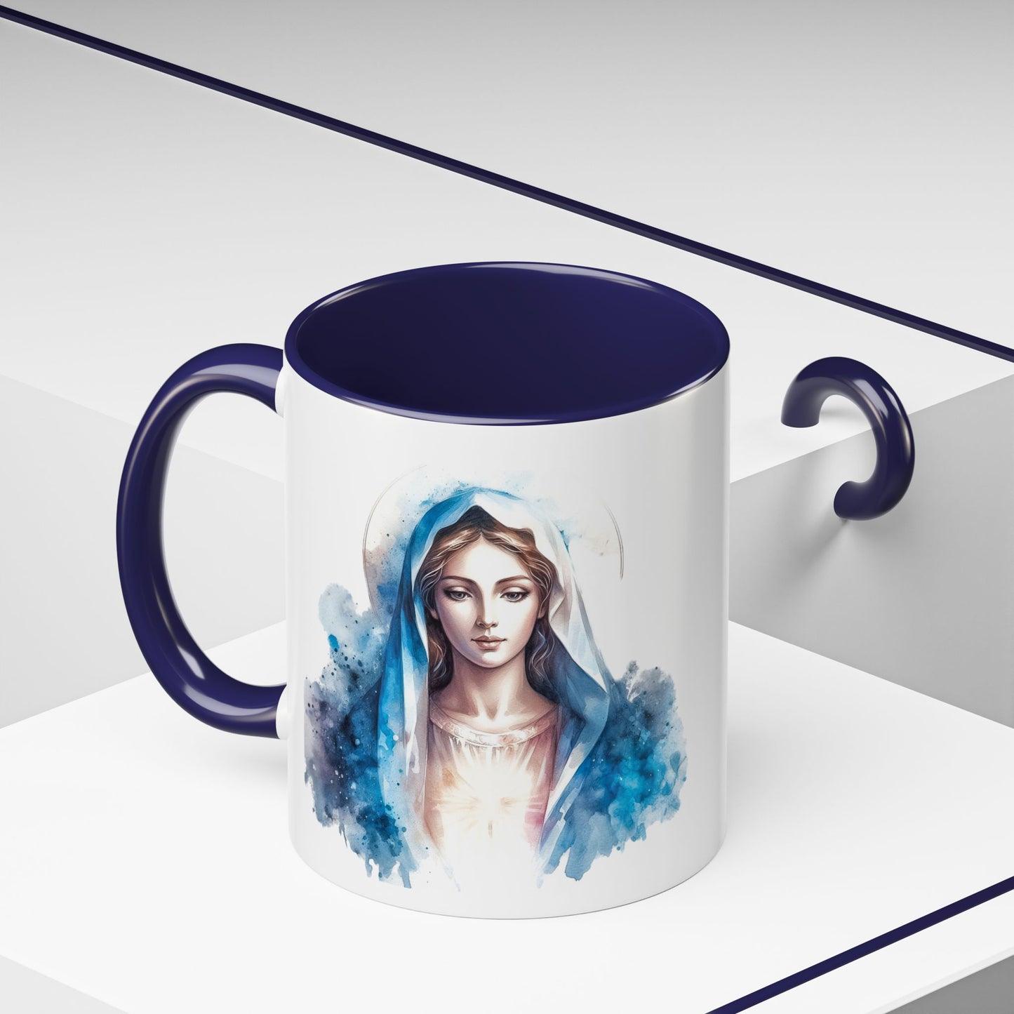 Serene Virgin Mary Coffee Mug - Spiritual Inspiration, Gift for Faith Lovers, Home Decor, Mother's Day, Religious Art