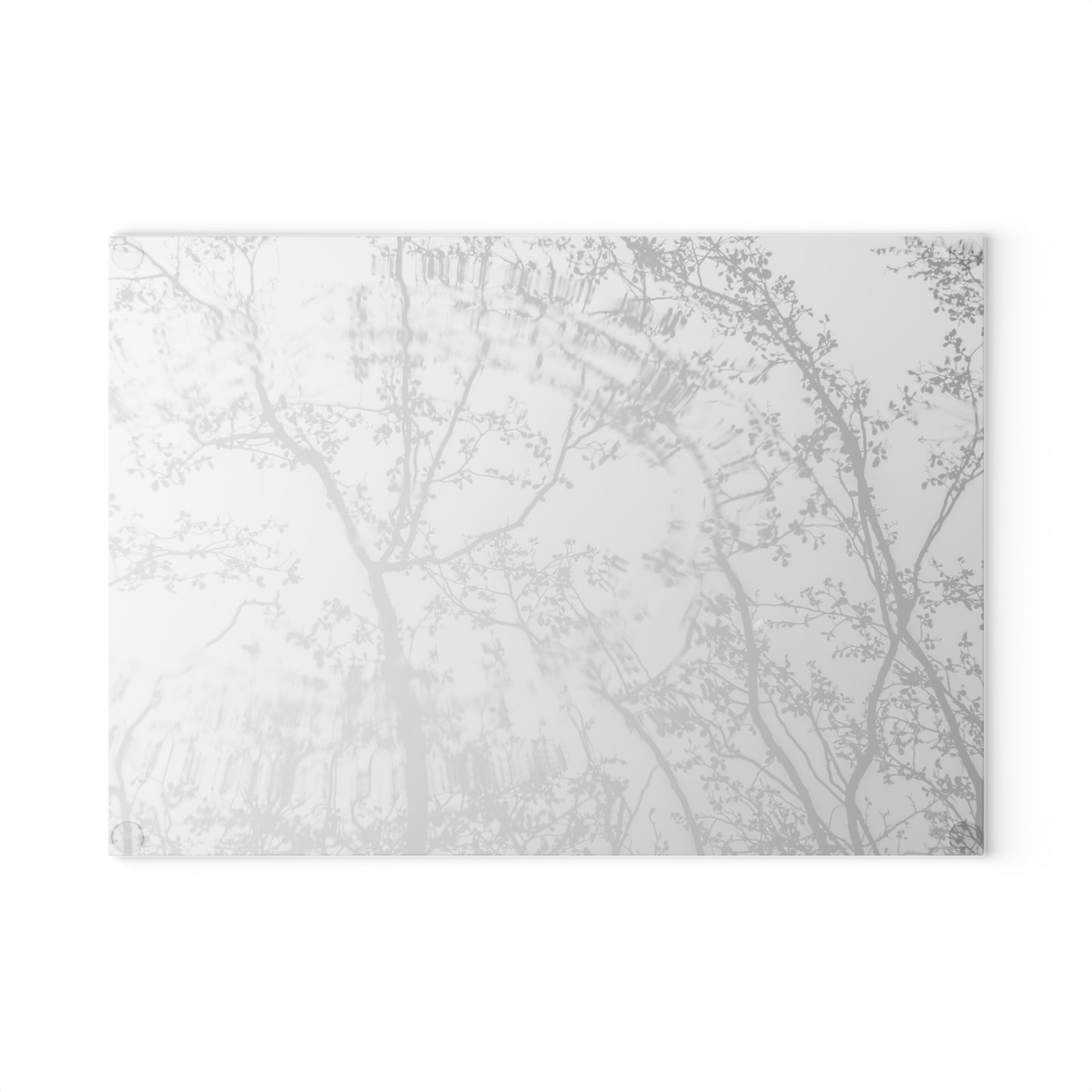 Glass Cutting Board — Monochrome Ferris Wheel & Tree Silhouette Decorative Cutting Board