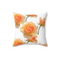 Floral Square Pillow with Peach Roses