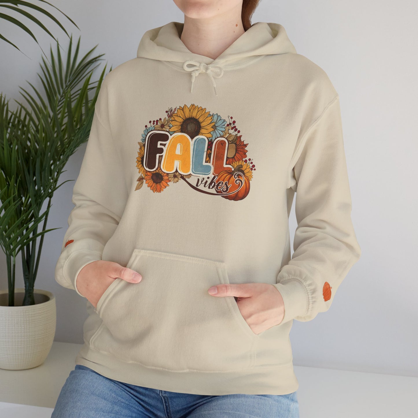 Cozy Fall Vibes Hoodie, Unisex Sweatshirt for Autumn, Pumpkin Design, Perfect for Thanksgiving, Gift for Friends, Seasonal Wear