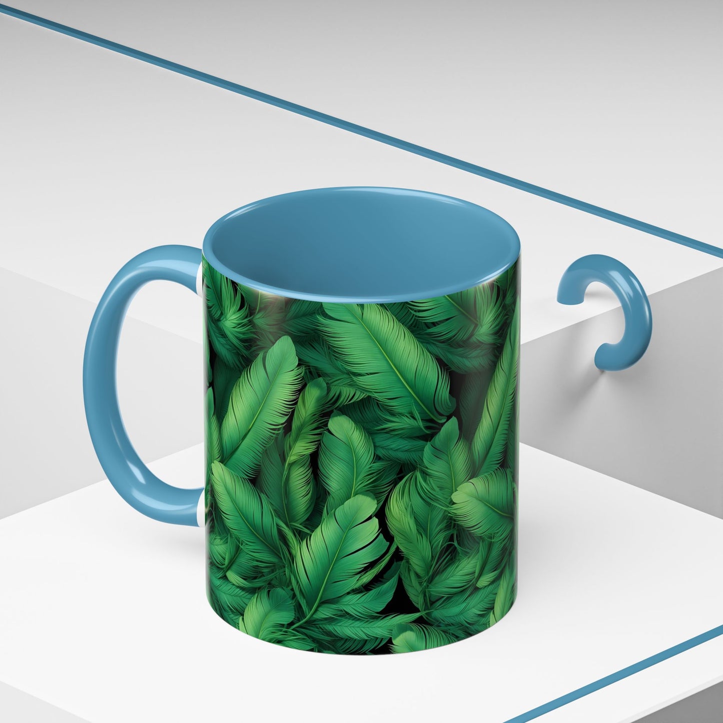 Tropical Leaf Coffee Mug - Green Botanical Drinkware, Ideal Gift for Nature Lovers, Home Decor, Tropical Theme, Eco-Friendly Beverage