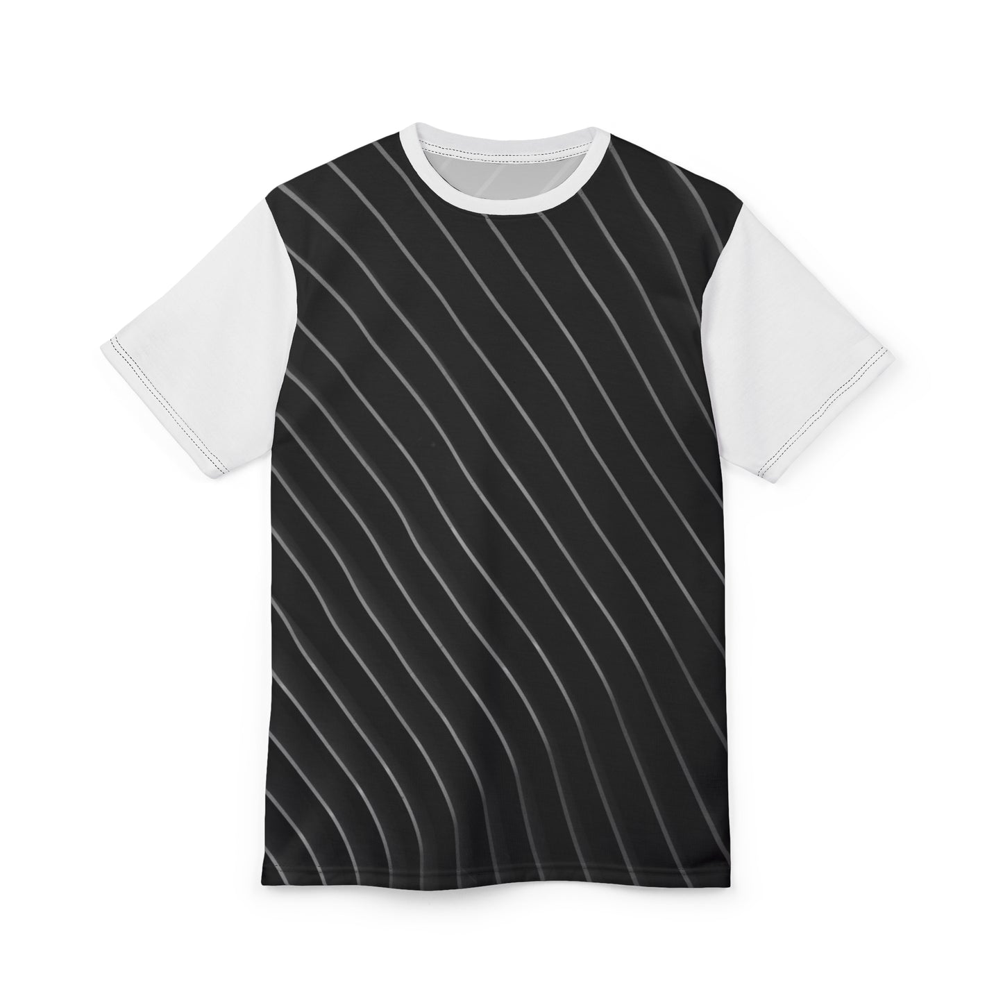 Stylish Unisex Cut  Sew Tee, Trendy Striped Black and White Shirt
