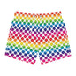 Vibrant Rainbow Polka Dot Swim Trunks, Fun Beachwear, Summer Pool Party Shorts, Gifts for Vacationers, Colorful Swimming Apparel