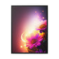 Framed Floral Canvas Art — Pink Daisies Sunset Wall Print