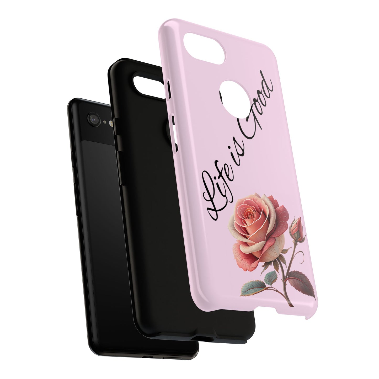 Roses & Positivity Phone Case - Floral Design, Life is Good, Tough Cases for Everyday Wear, Gift for Friends, Mother's Day, Spring [...]