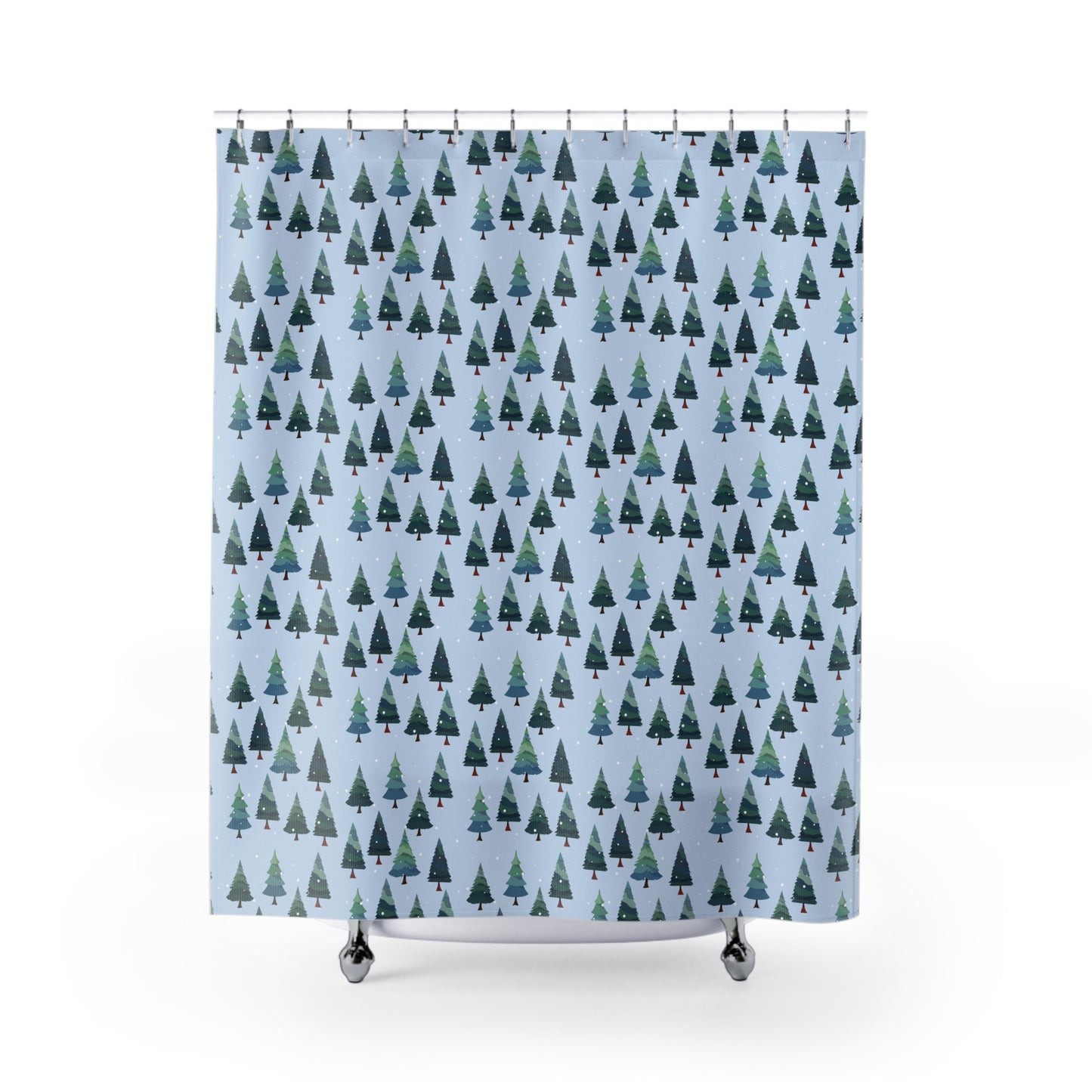 Winter Tree Shower Curtain, Christmas Decor, Bathroom Accessories, Holiday Gift, Nature-Inspired Bathroom