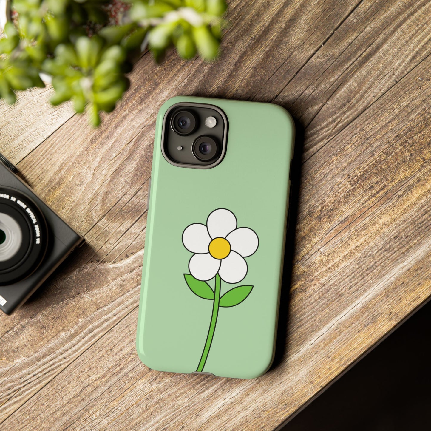 Floral Phone Case - Tough Cases for Nature Lovers, Cute Green Flower Design, iPhone Cover, Gift for Her, Spring Accessories