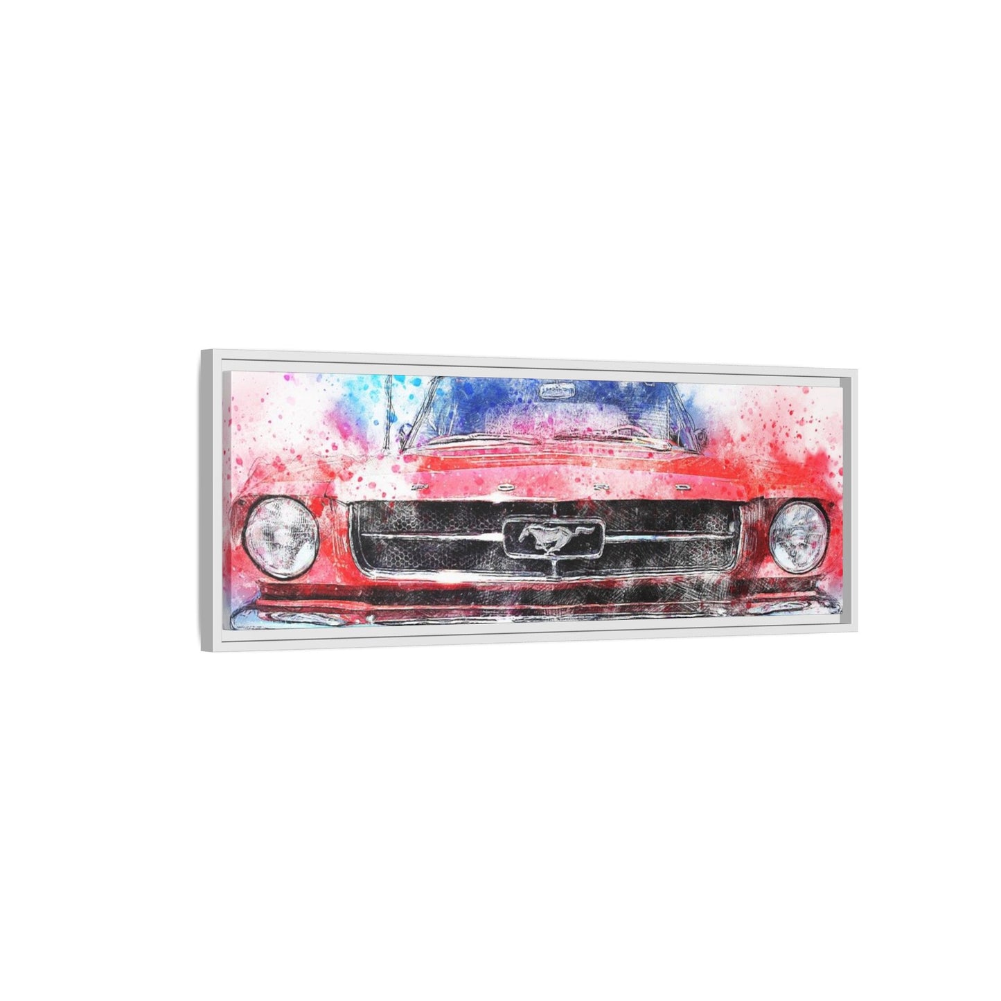 Matte Canvas, Framed Mustang Car