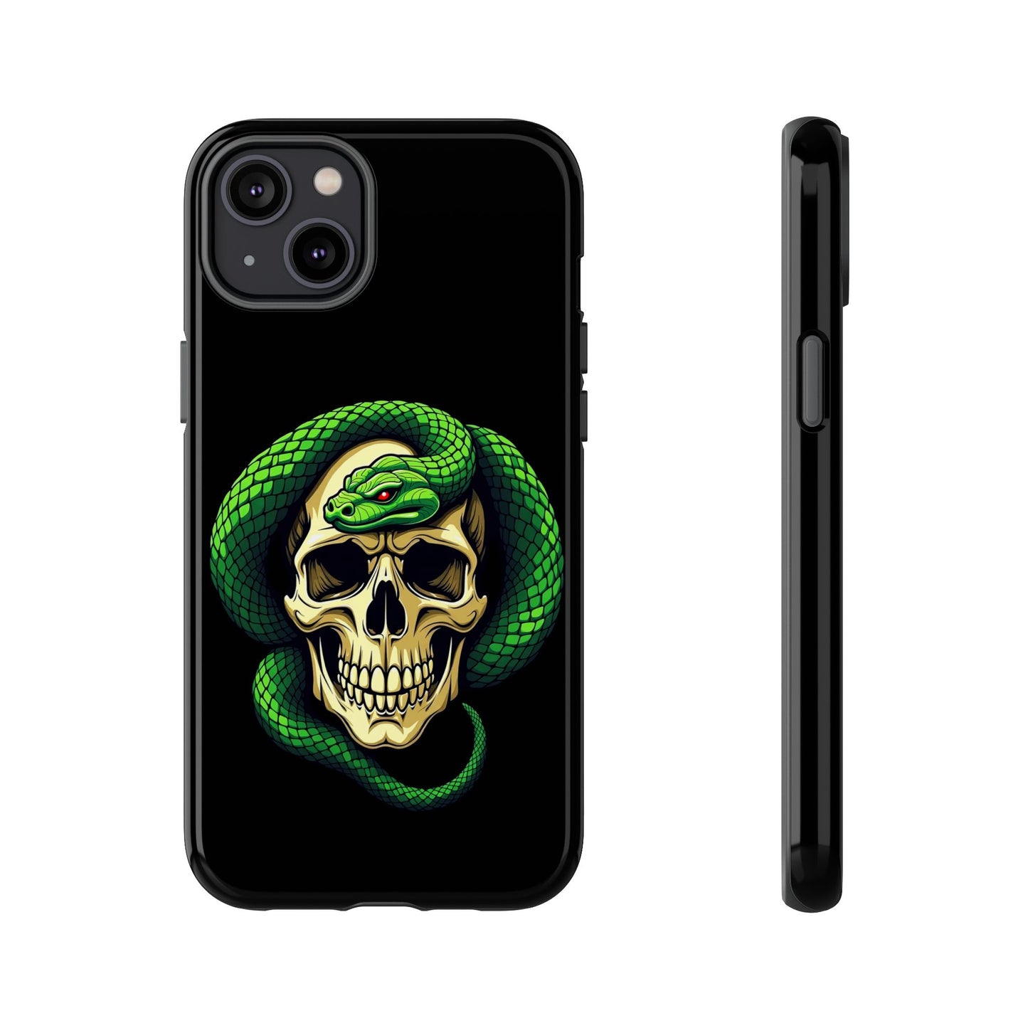 Skull & Snake Phone Case | Tough Cases, Protective Cover, Edgy Phone Accessories, Gothic Gift, Halloween Decor