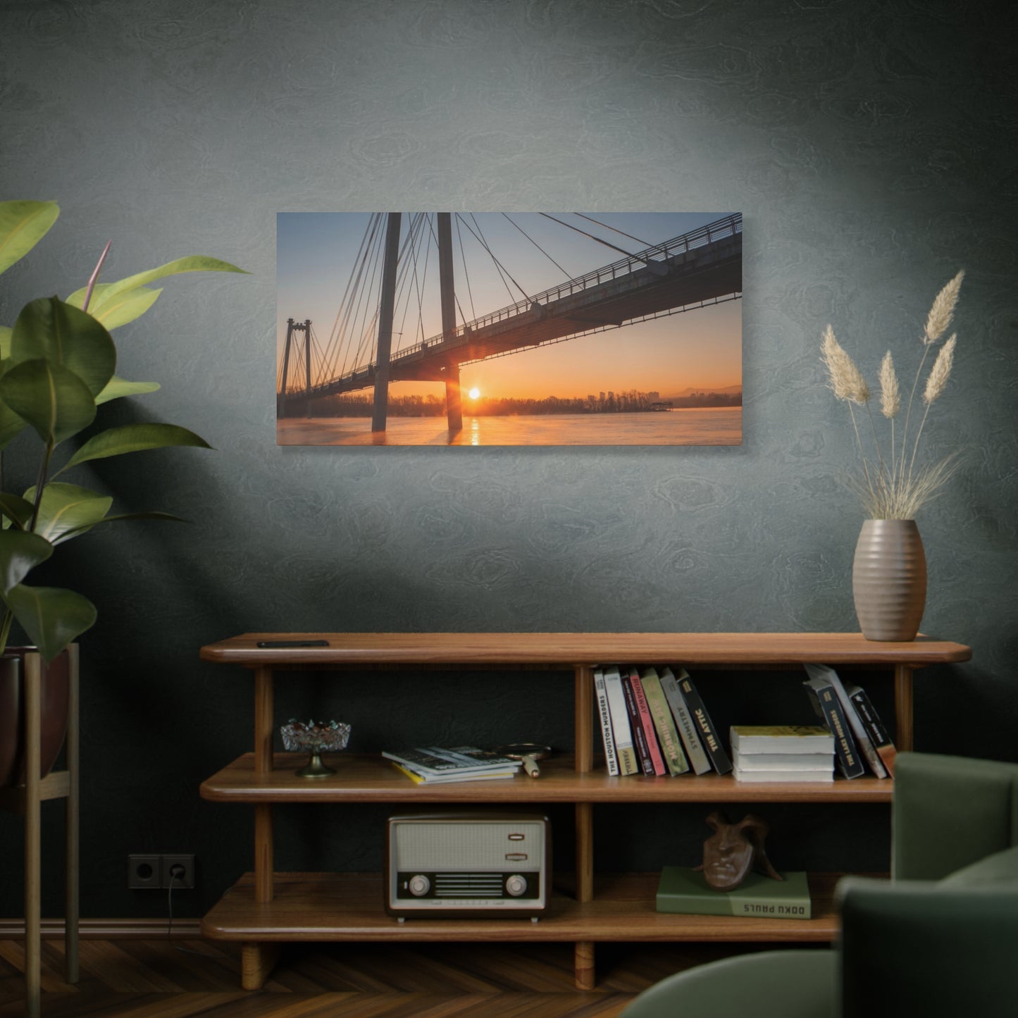 Sunrise Bridge Canvas Wall Art — Matte Stretched Canvas
