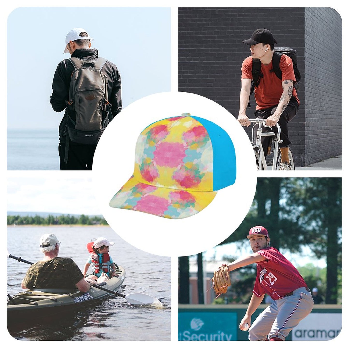 Bent Snapback Cap Pastel Colors