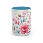Floral Accent Coffee Mug - Perfect Gift for Tea Lovers, Home Decor, Kitchen Accessories, Mother's Day, Coffee Enthusiasts