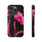 Floral iPhone Case | Tough Cases with Pink Poppy Design, Elegant Flower Phone Cover, Gift for Her, Spring Accessories, Chic Tech