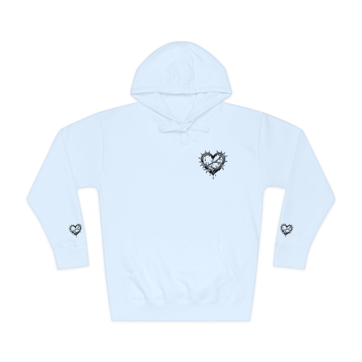 Heartfelt Unisex Fleece Hoodie, Cozy Gift, Casual Wear, Valentine's Day, Romantic Style