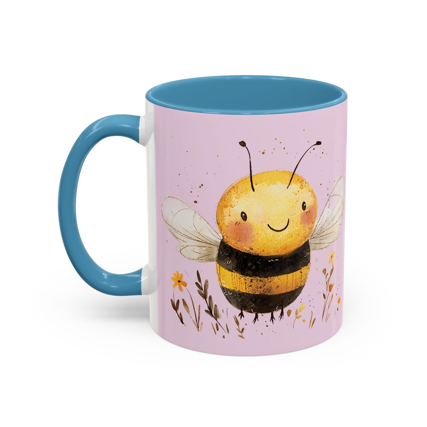 Cute Bee Accent Coffee Mug for Nature Lovers, Fun Bee Design, Gift for Friends, Bee Themed Kitchenware, Bee Lover's Mug